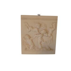Vintage Gino Ruggeri cherub wall plaque